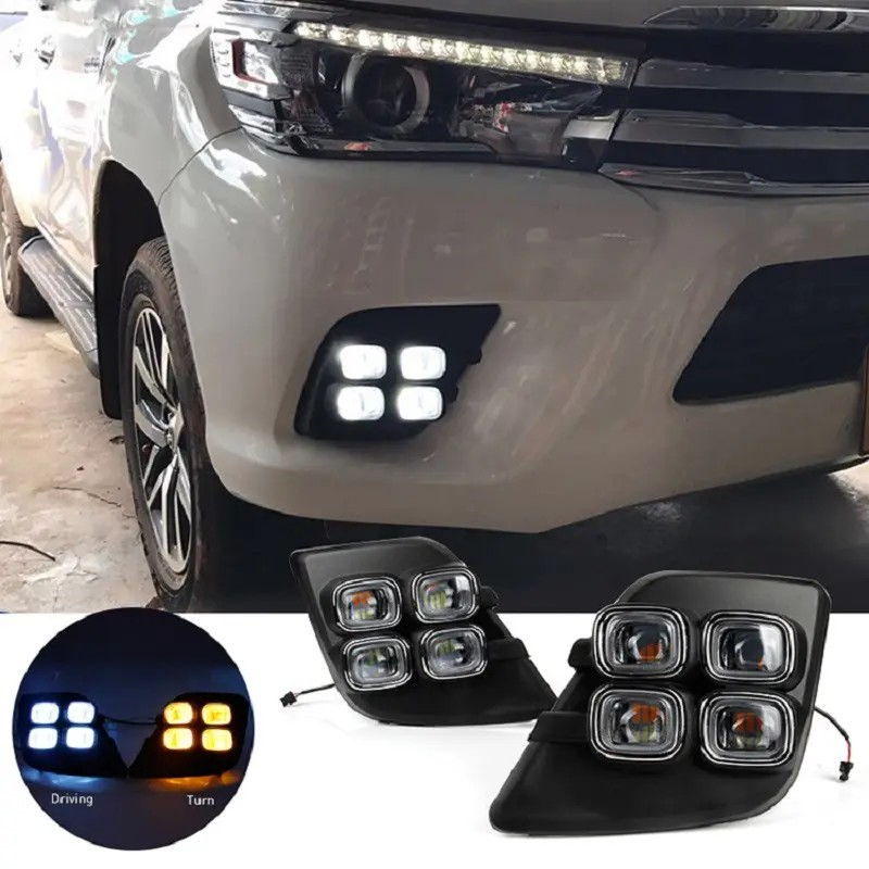 Kit Neblineros Led Toyota Hilux Revo 2015 2023 Doble Color
