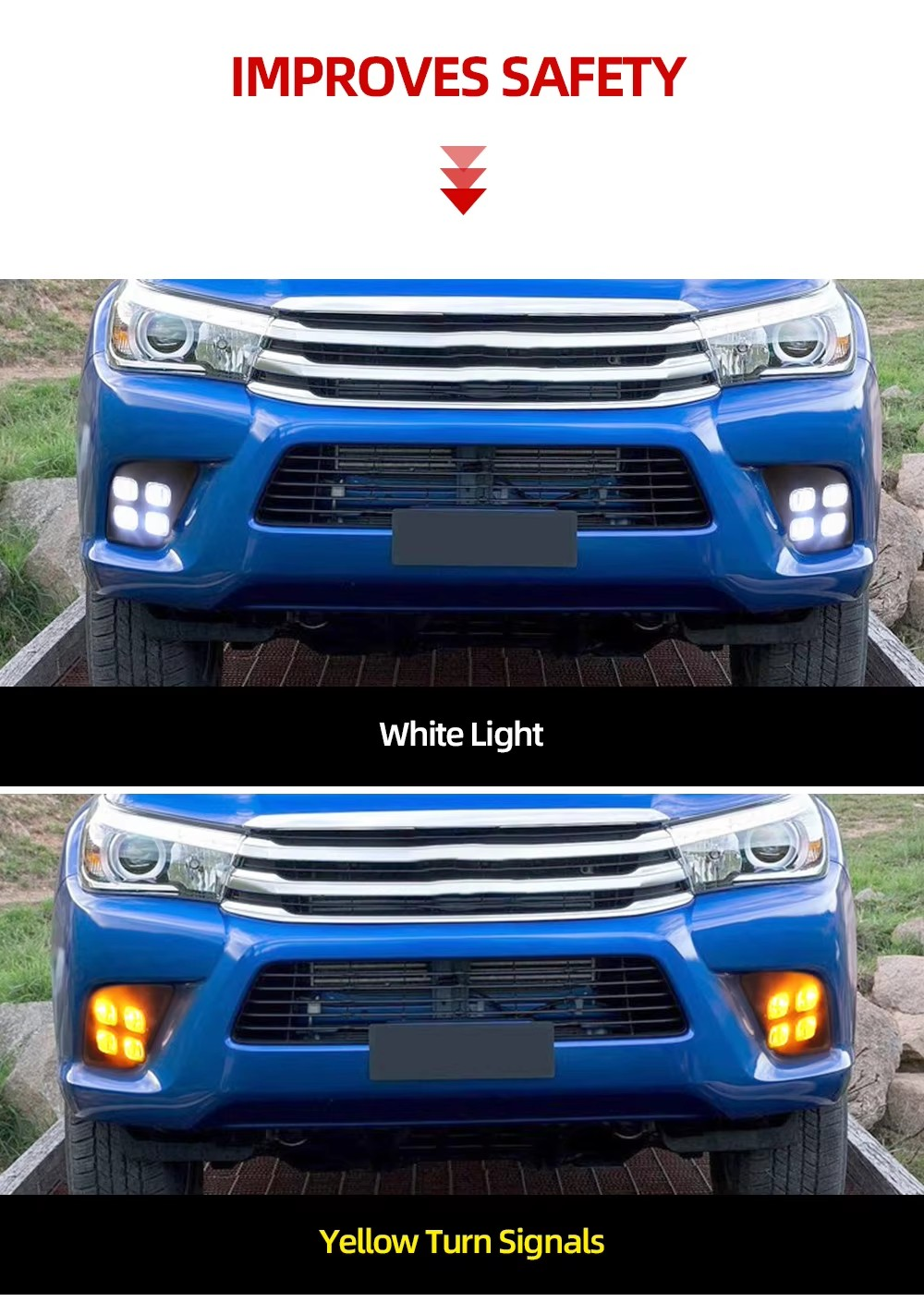 Kit Neblineros Led Toyota Hilux Revo 2015 2023 Doble Color