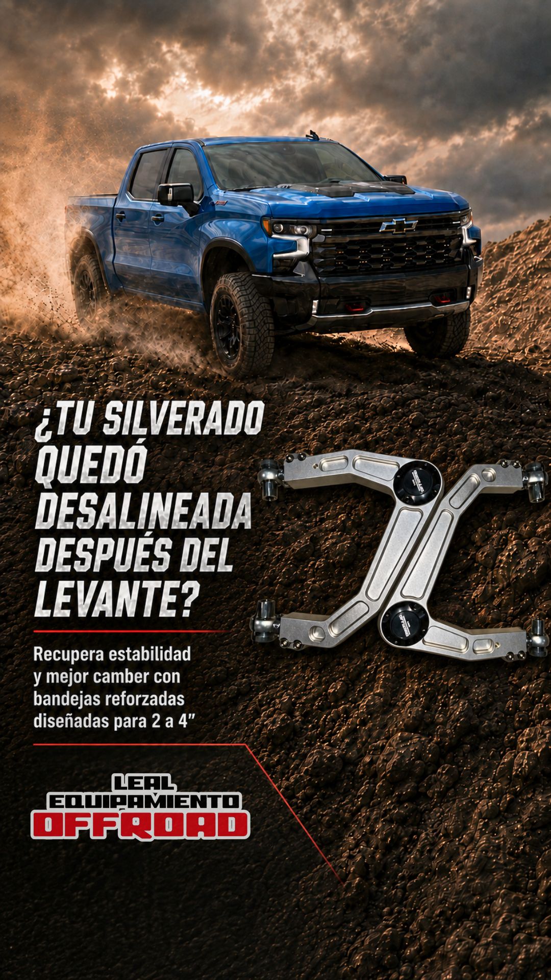 Bandejas Reforzadas Chevrolet Silverado 2019-2026 Aluminio