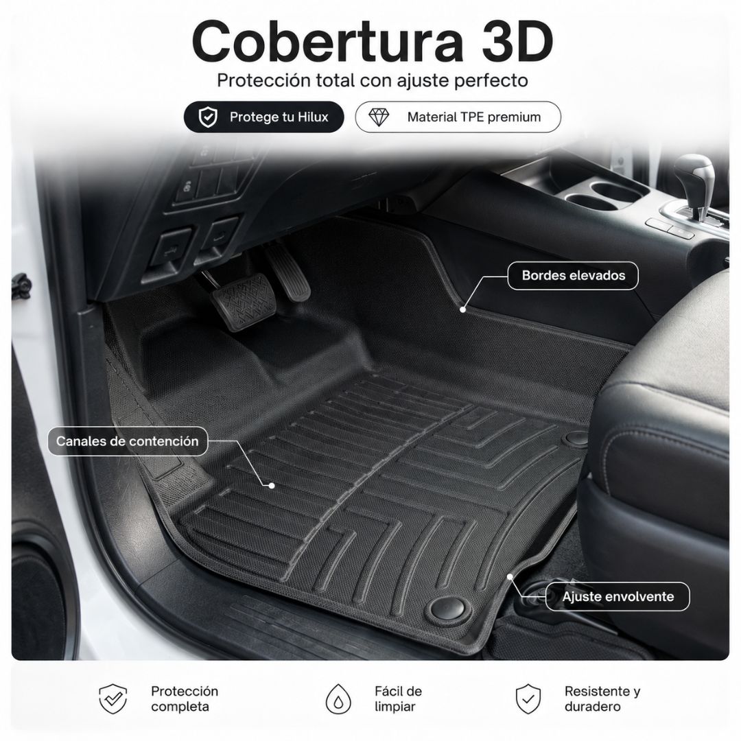 Cubre Pisos para Toyota Hilux 3 Piezas TPE