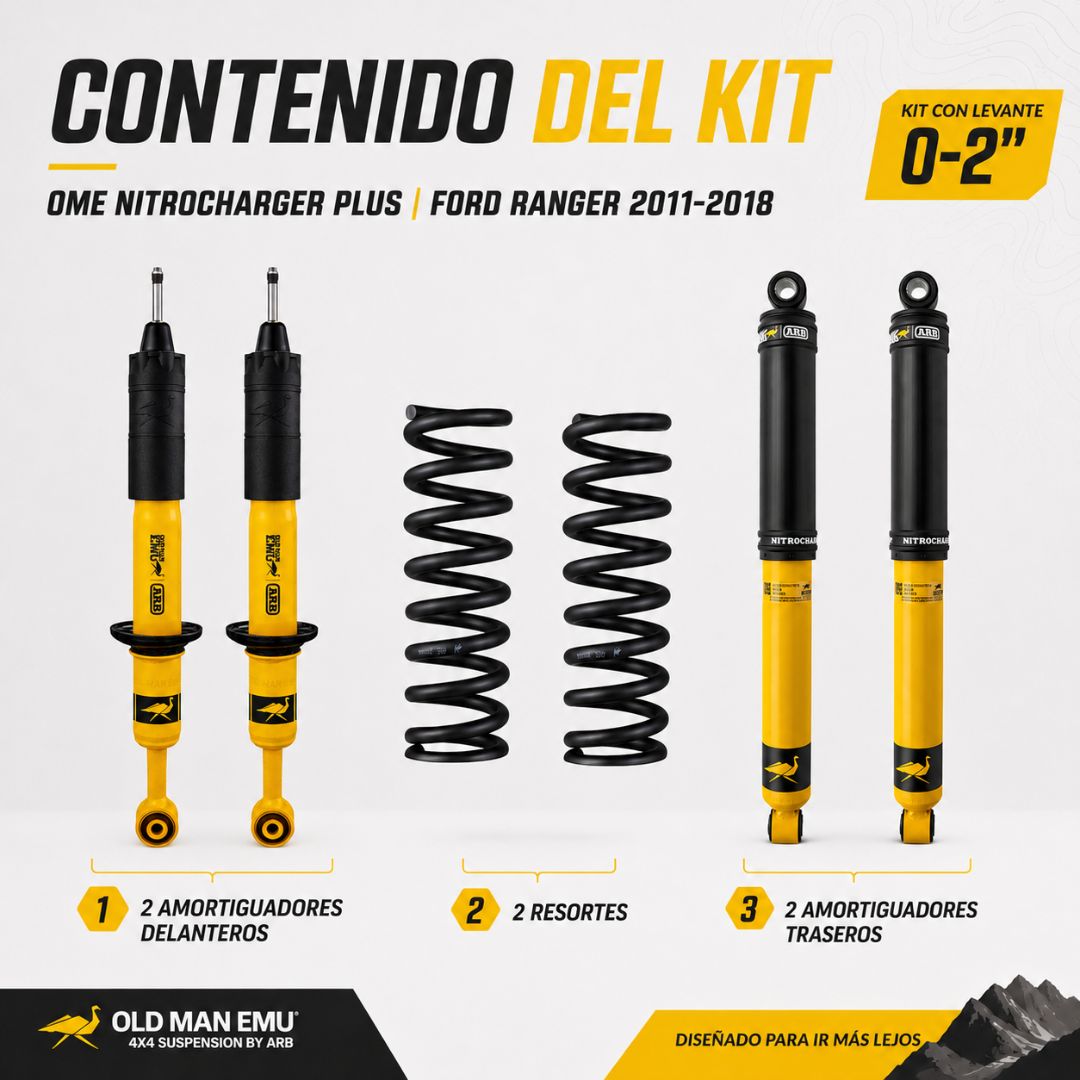 Kit Suspensión OME Nitrocharger Plus Ford Ranger 2011-2018 0-2”