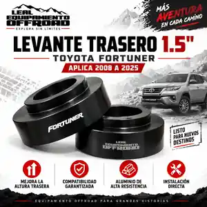 Kit de levante trasero 1.5 pulgadas Toyota Fortuner 2008-2025 vista 3